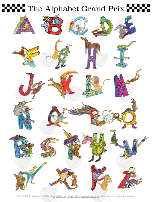 The Alphabet Grand Prix Poster - Letters and Animals