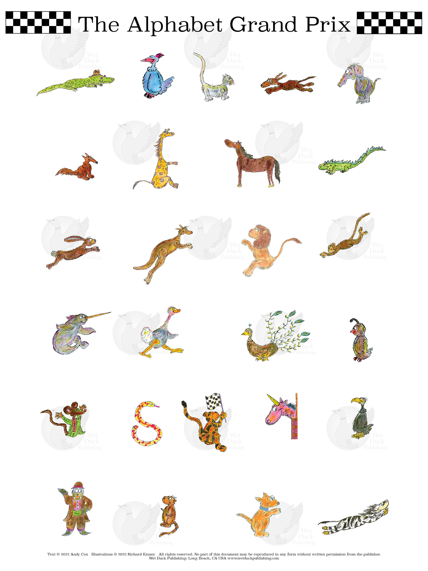 The Alphabet Grand Prix Poster - Animals Only