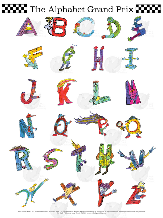 The Alphabet Grand Prix Poster - Letters Only